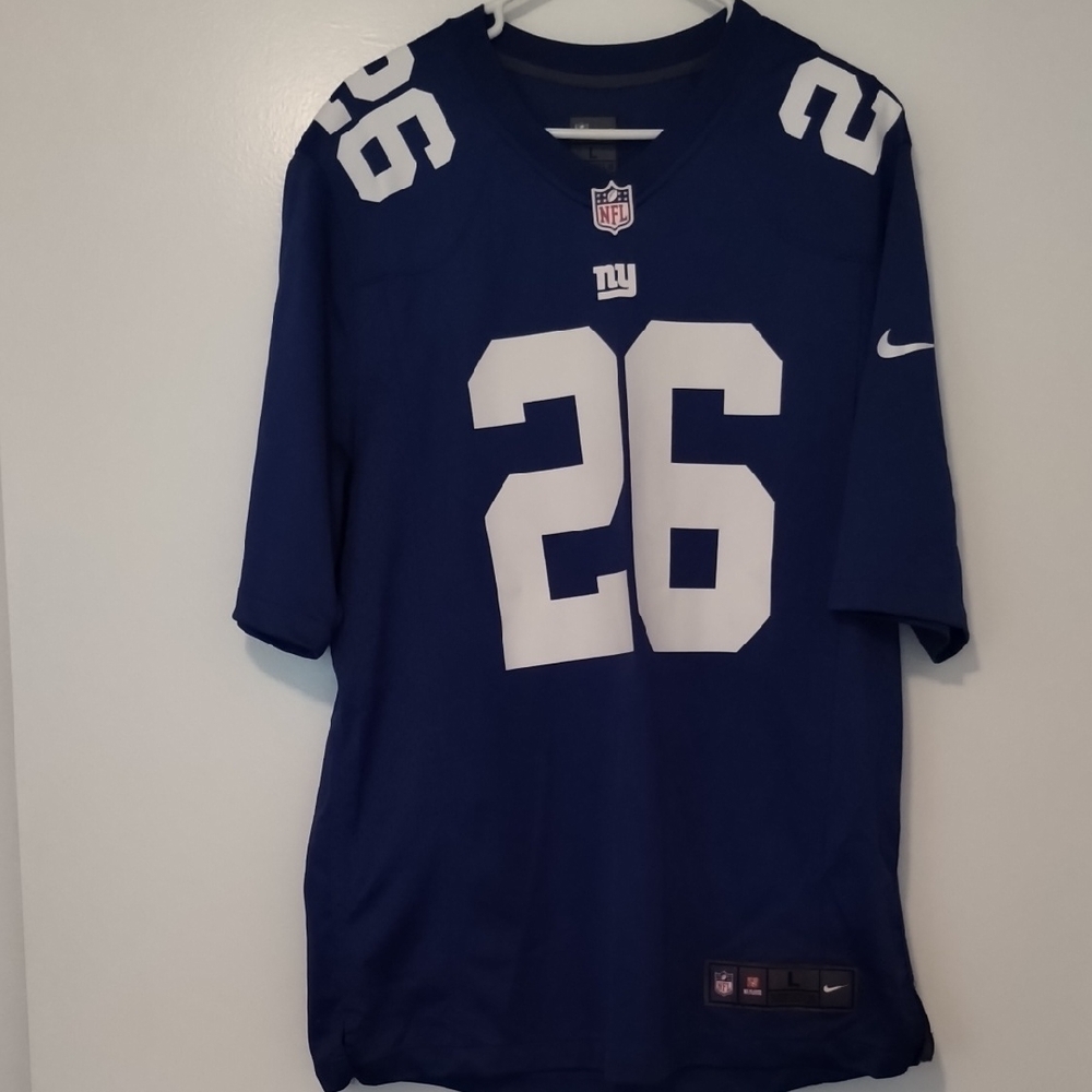 NFL Nike New York Giants Blue and White Jersey